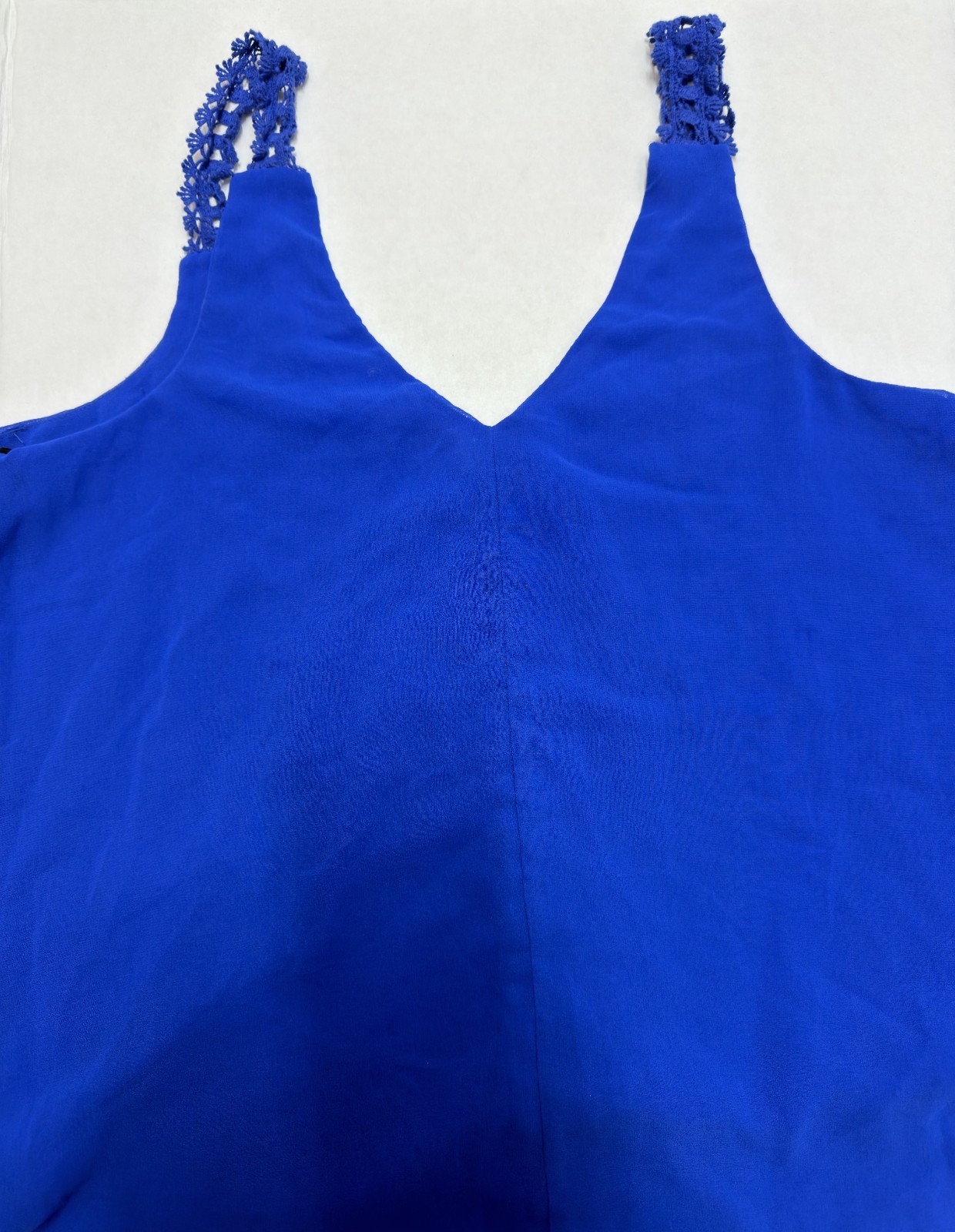Sweet Journey Blouse Women's Large Blue Crochet Sleeveless Tank Top Casual - Imagen 5
