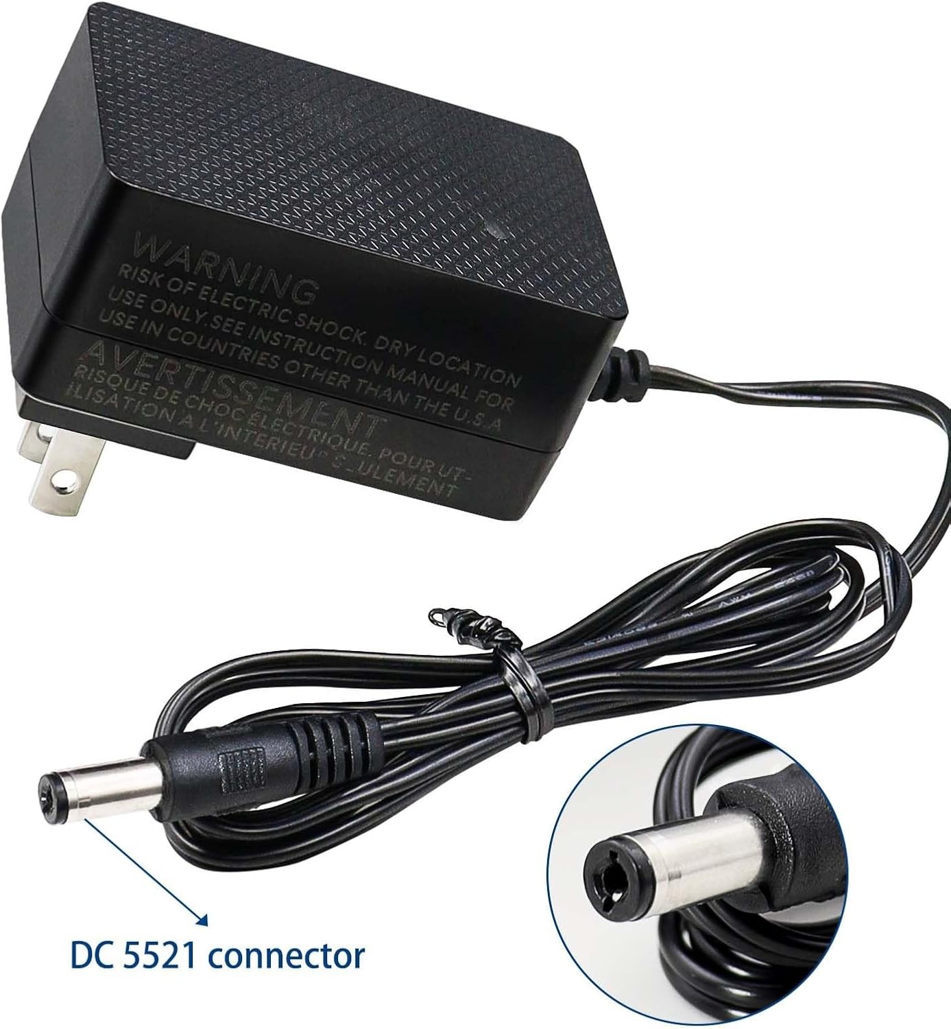 24V 1.5A Battery Charger with DC5521 Male Connector and Charging Indicator Light