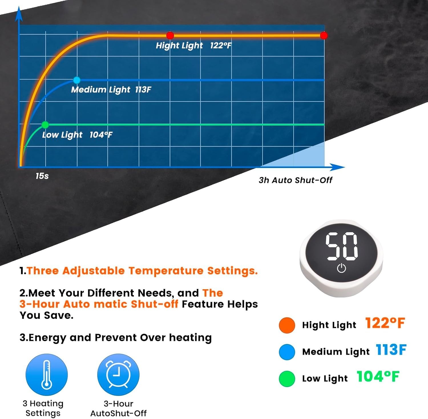 Heated Desk Mouse Pad Mat - Wireless Charging 15W Large Warm Mouse Pad. NEW!!!! - Imagen 5