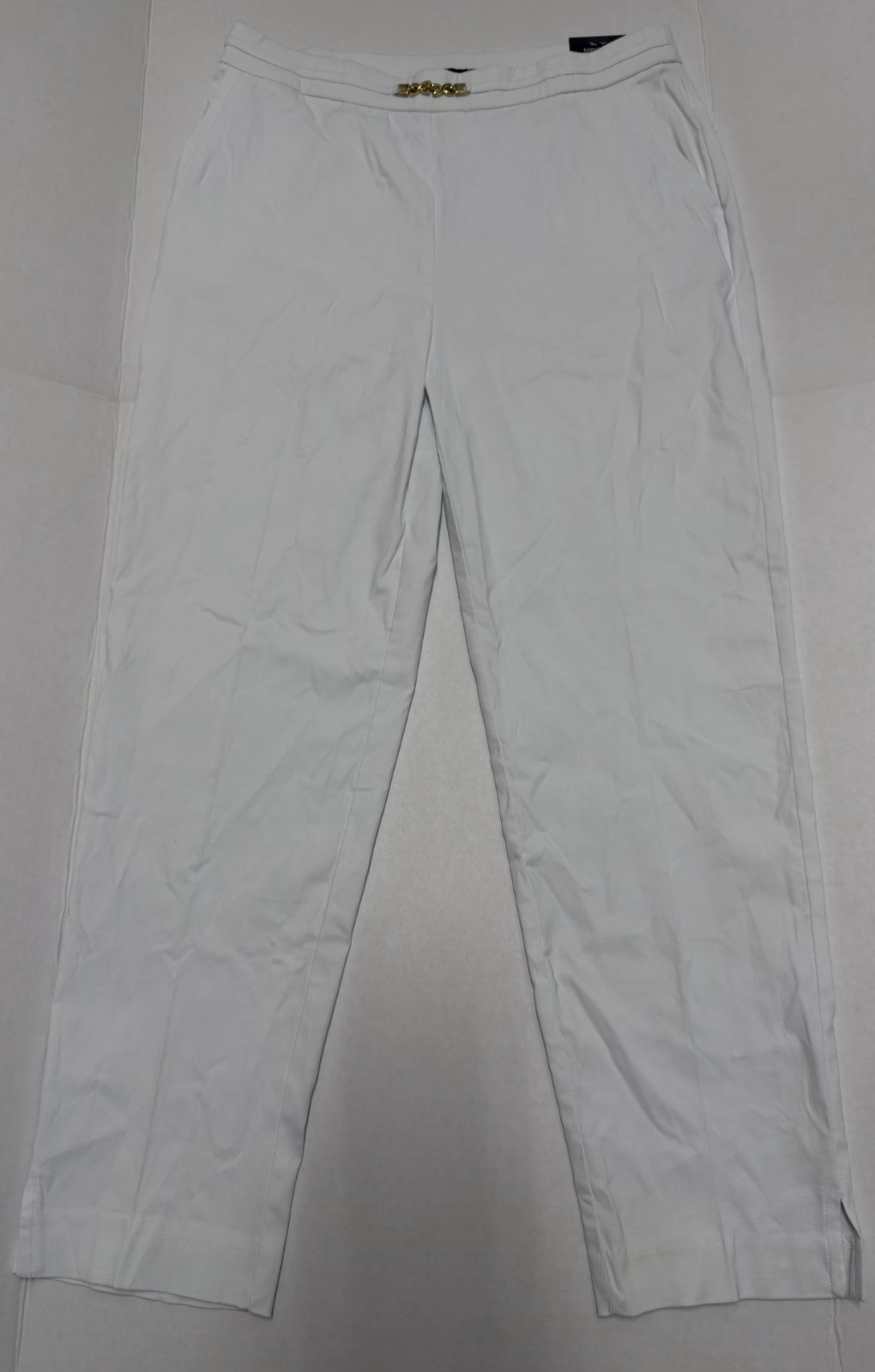Counterparts Women's Size Medium Petite White Pants W/Gold Embellishment New