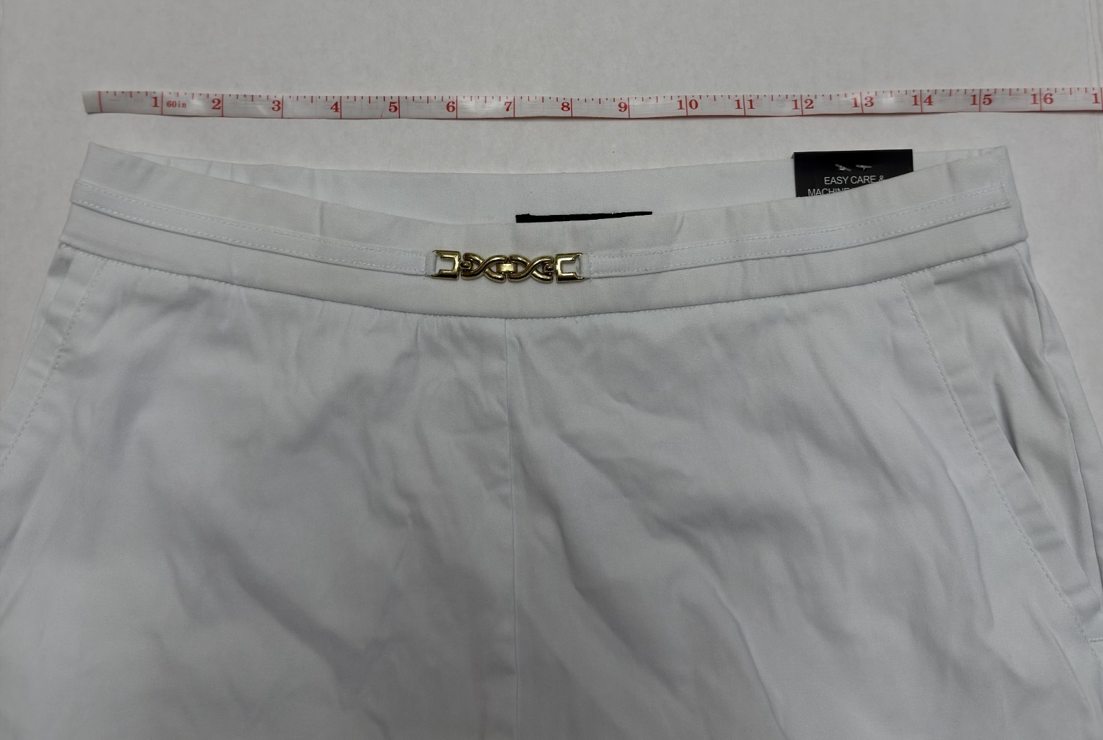 Counterparts Women’s Size Medium Petite White Pants W/Gold Embellishment New