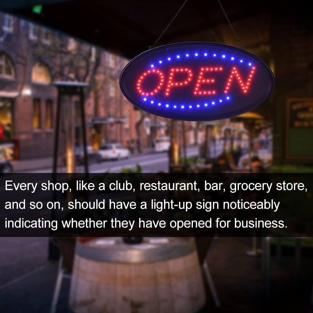 Animated Motion Ultra Bright OPEN Business Sign Store LED Neon Light with ON/OFF