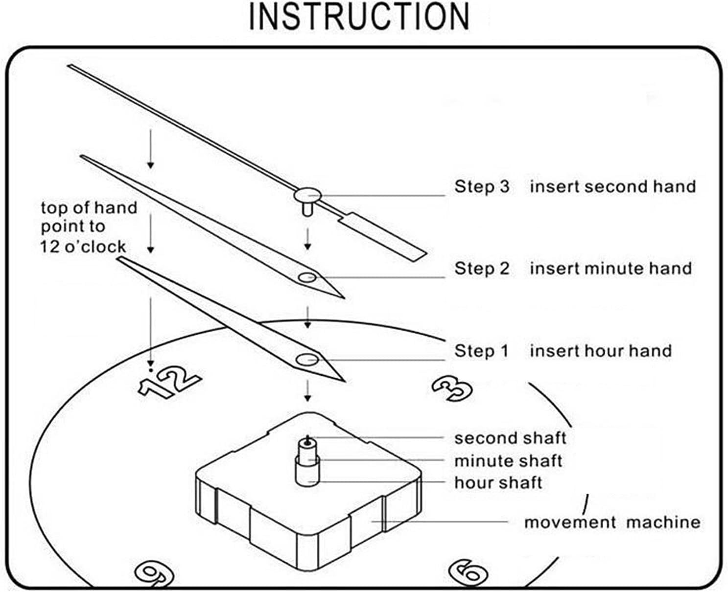 Replacement Silent Quartz Clock Movement Mechanism Battery Powered Hand Tool Kit - Imagen 3