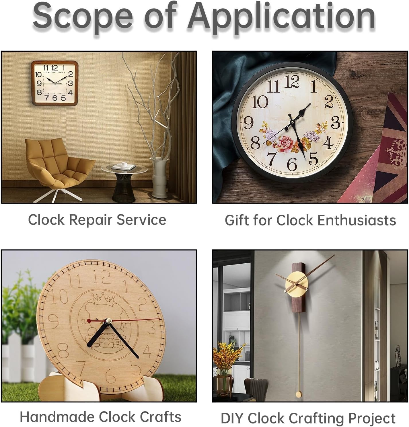 Replacement Silent Quartz Clock Movement Mechanism Battery Powered Hand Tool Kit - Imagen 6