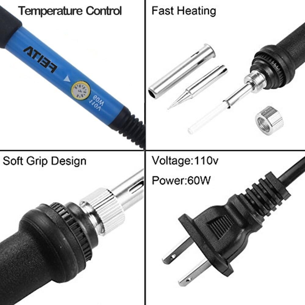 90W Digital Electric Soldering Iron Kit Tempe Adjustable Welding Tool Solder Gun