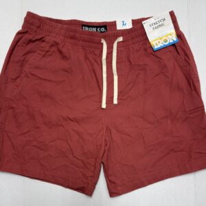 Iron Co Shorts Men Comfort Flex Waist Shorts Size L Dragon Red New With Tags
