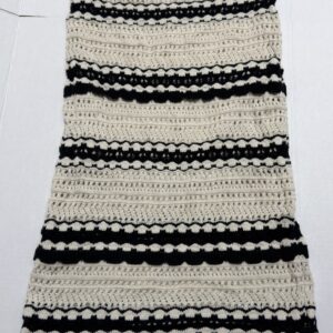 Sincerely Jules Crochet Knit Midi Skirt Striped Small Black Cream Boho Chic NEW