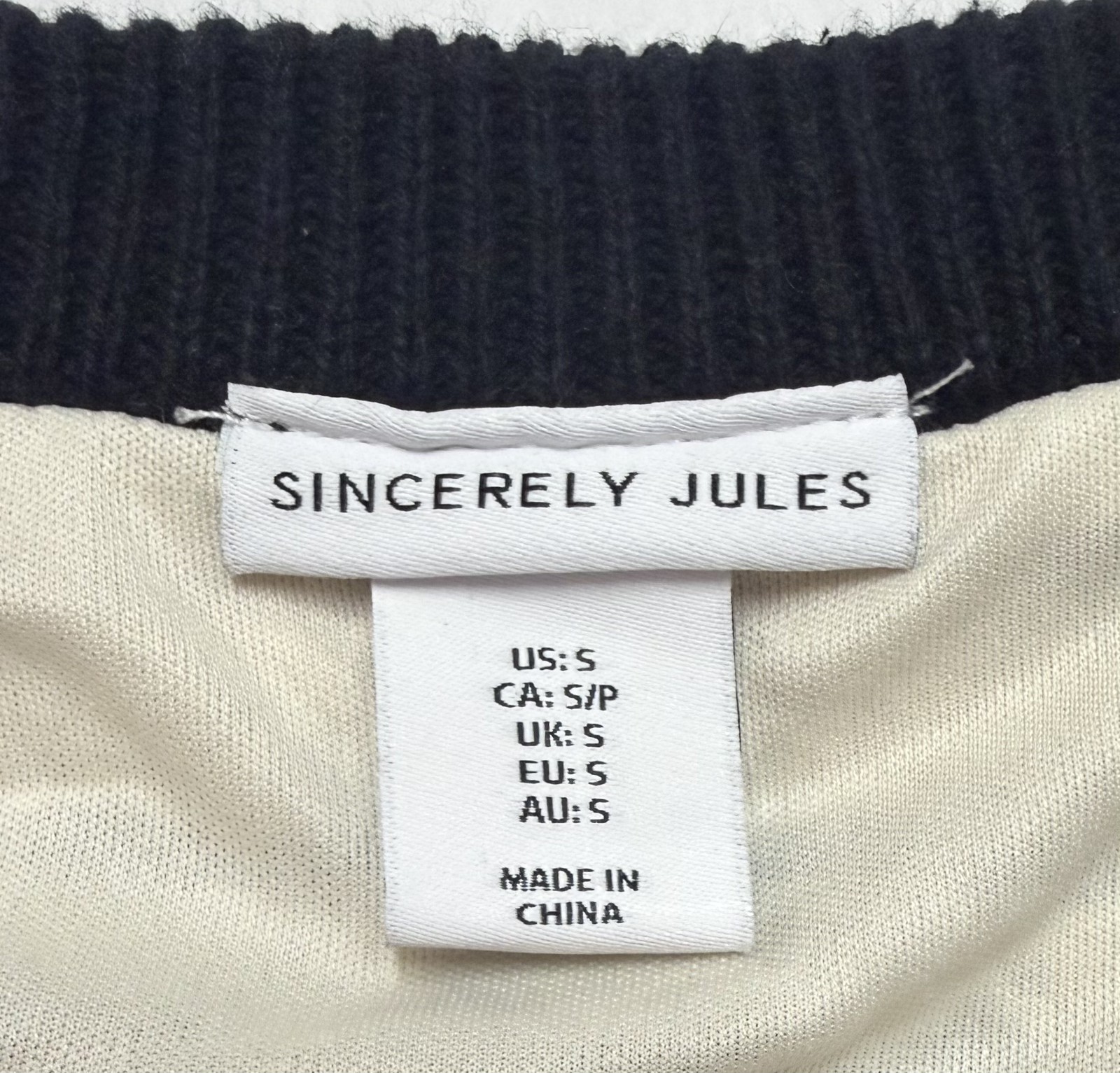 Sincerely Jules Crochet Knit Midi Skirt Striped Small Black Cream Boho Chic NEW - Imagen 5