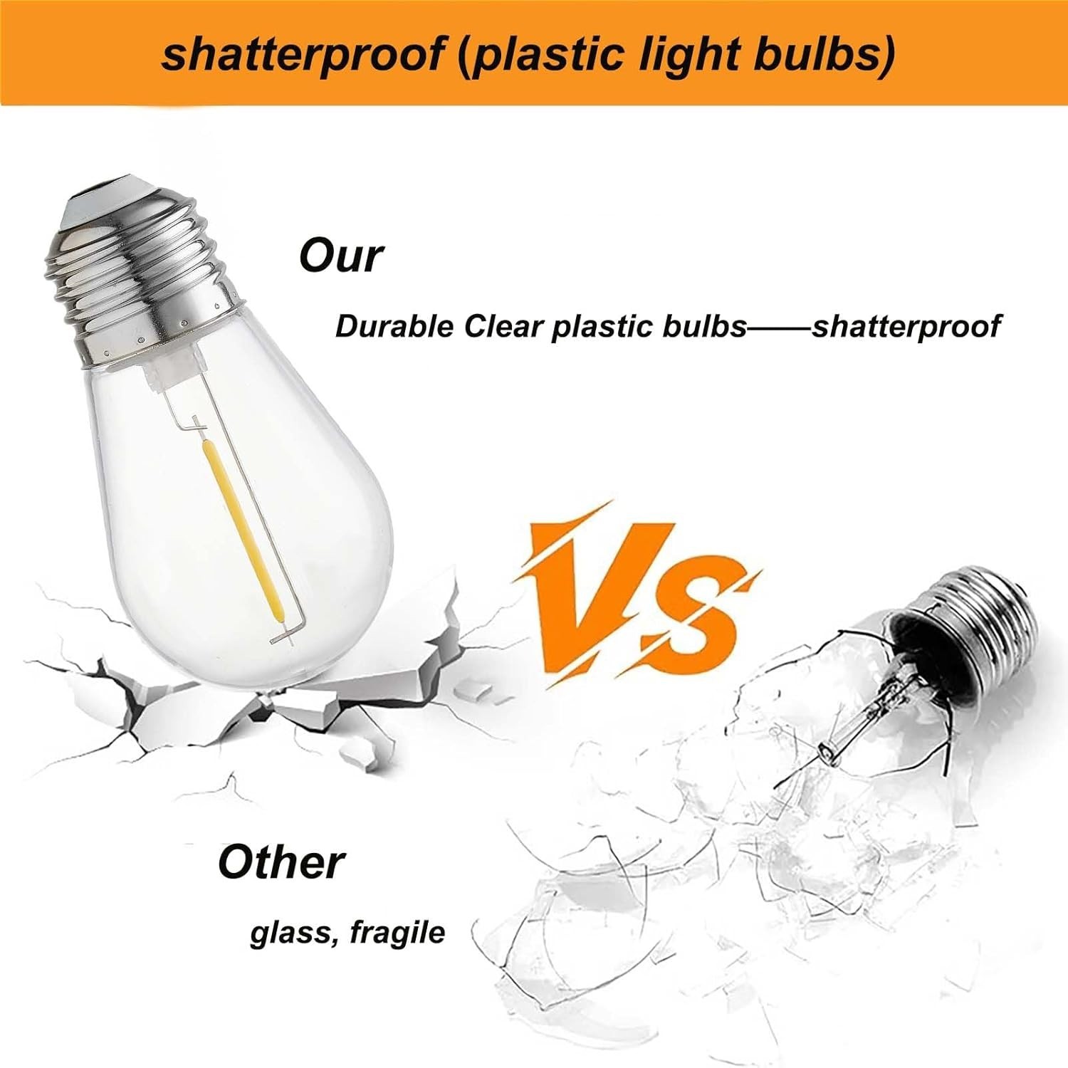 DC 3V Low Voltage,Solar String Light Bulbs,Shatterproof Waterproof S14 LED Bulbs - Imagen 4