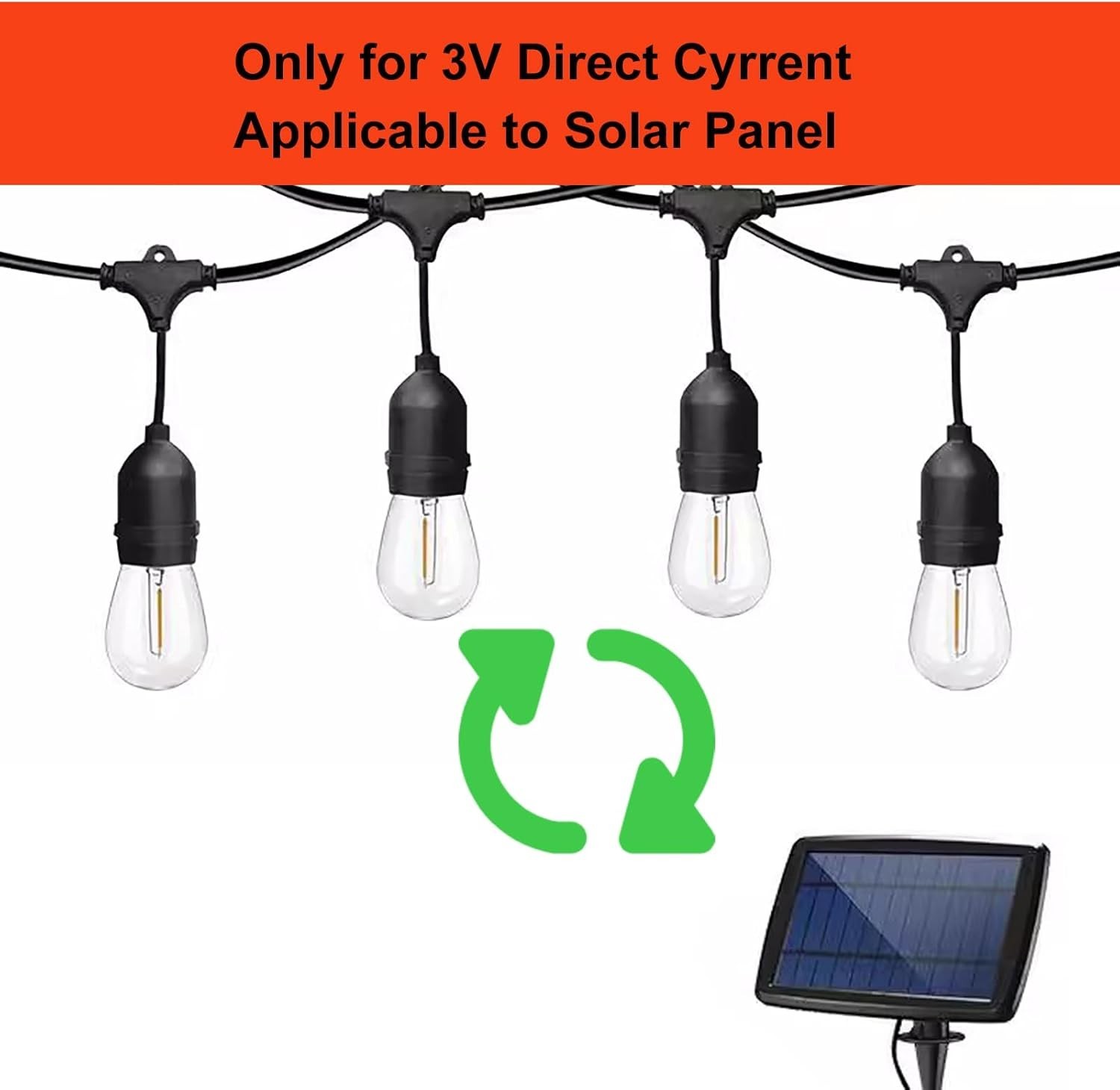 DC 3V Low Voltage,Solar String Light Bulbs,Shatterproof Waterproof S14 LED Bulbs - Imagen 8