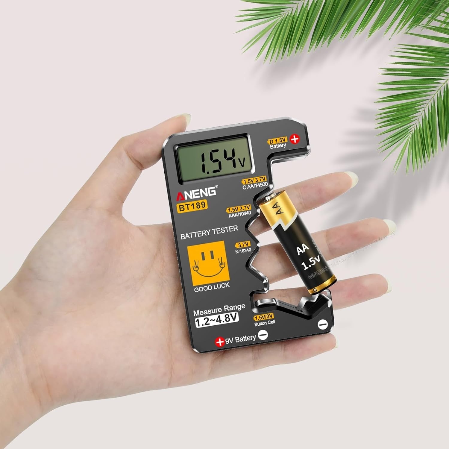 ANENG BT189 Battery Tester for AAA,AA,C,D,9V,F,6F22,1.5V/3V Button Batteries,LCD - Imagen 7