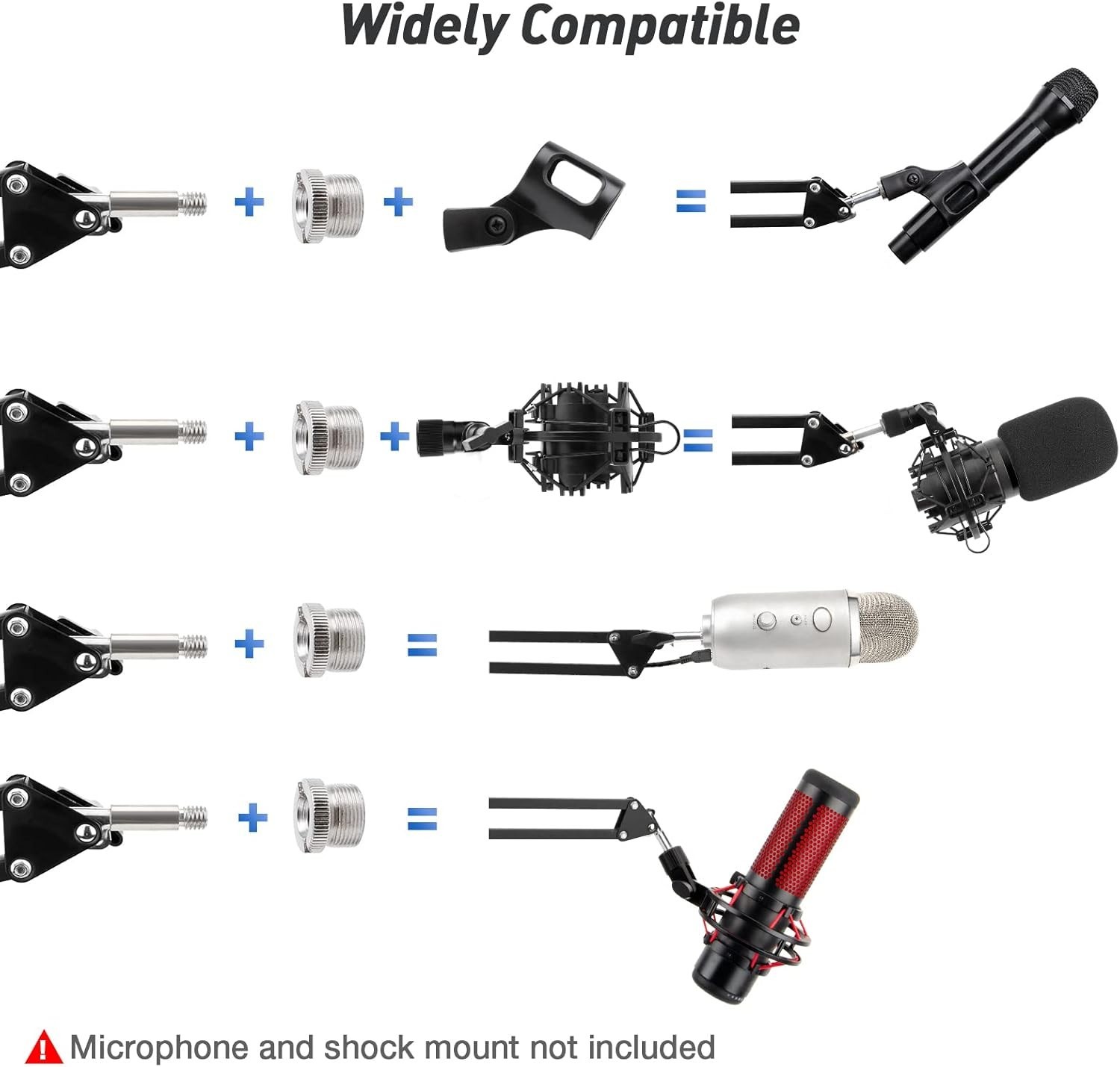 Microphone Wall Mount without Metal Table Mounting Clamp Universal Micro Boom