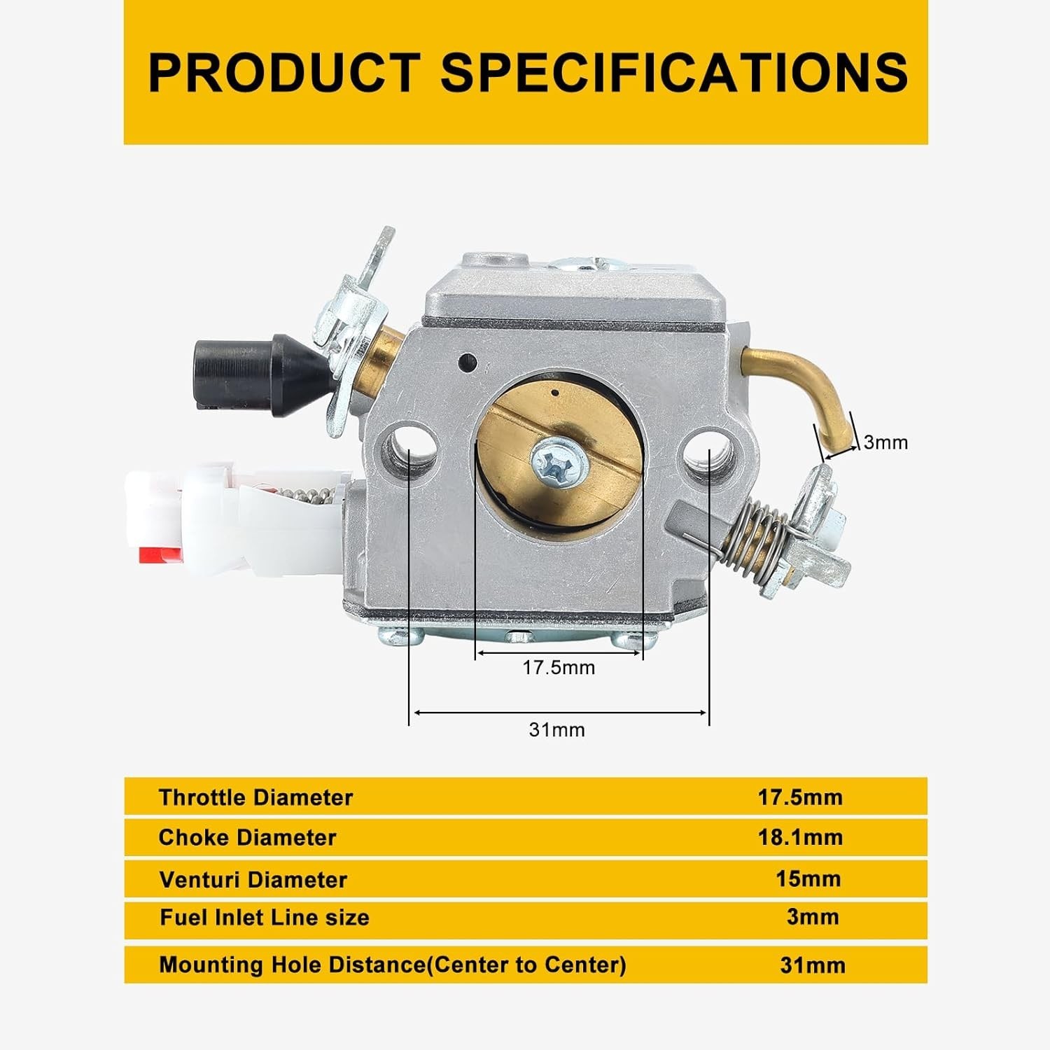 For HUSQVARNA 350 353 340 345 346 For Zama 503283208 Chainsaw Carburetor - Imagen 5