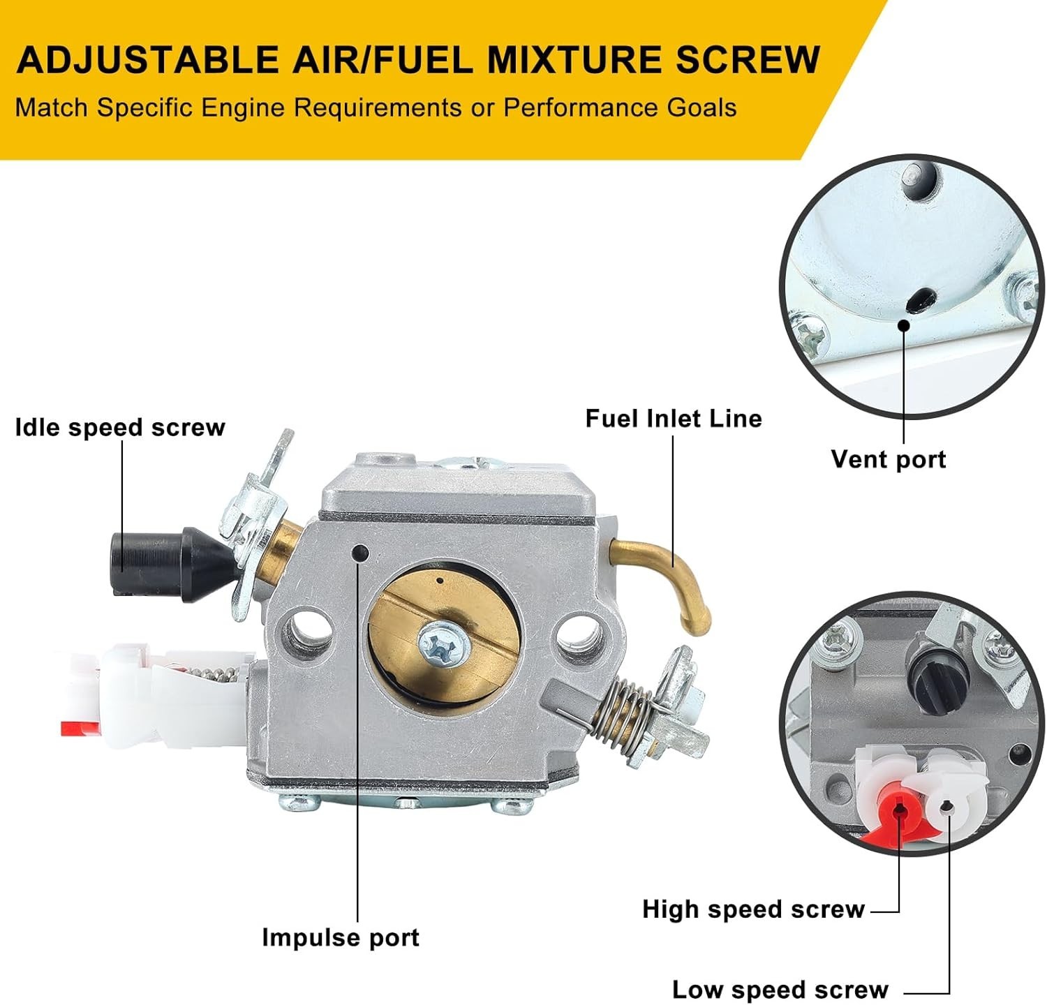 For HUSQVARNA 350 353 340 345 346 For Zama 503283208 Chainsaw Carburetor - Imagen 7