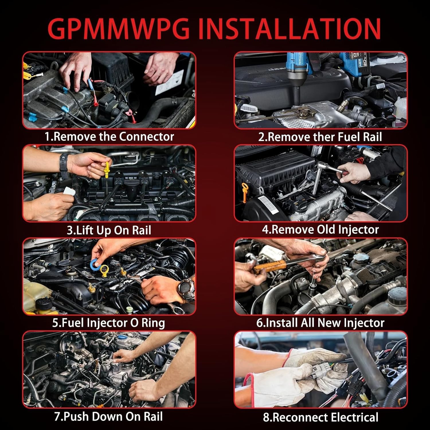 6Pcs Fuel Injectors 8001492N 8 Holes Honda Accord 2003-2007; Pilot 2005-2011 - Imagen 3