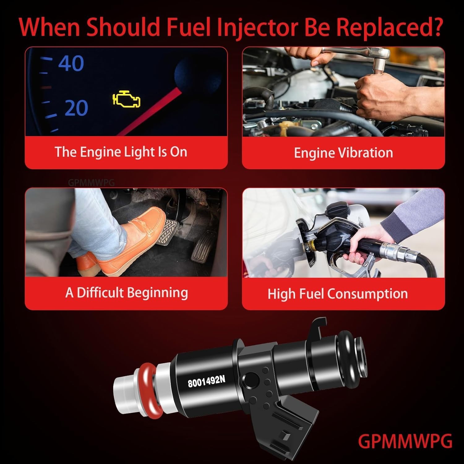 6Pcs Fuel Injectors 8001492N 8 Holes Honda Accord 2003-2007; Pilot 2005-2011 - Imagen 8