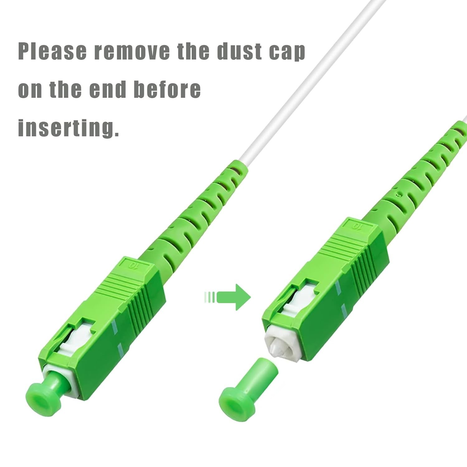 Bangun SC/APC to SC/APC Fiber Optic Internet Cable, Armored Single, 3ft