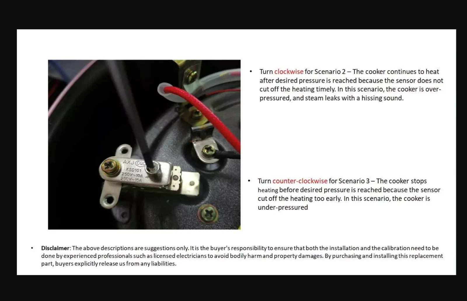 Pressure Sensor or Pressure Switch for Electric Pressure Cookers - Imagen 10