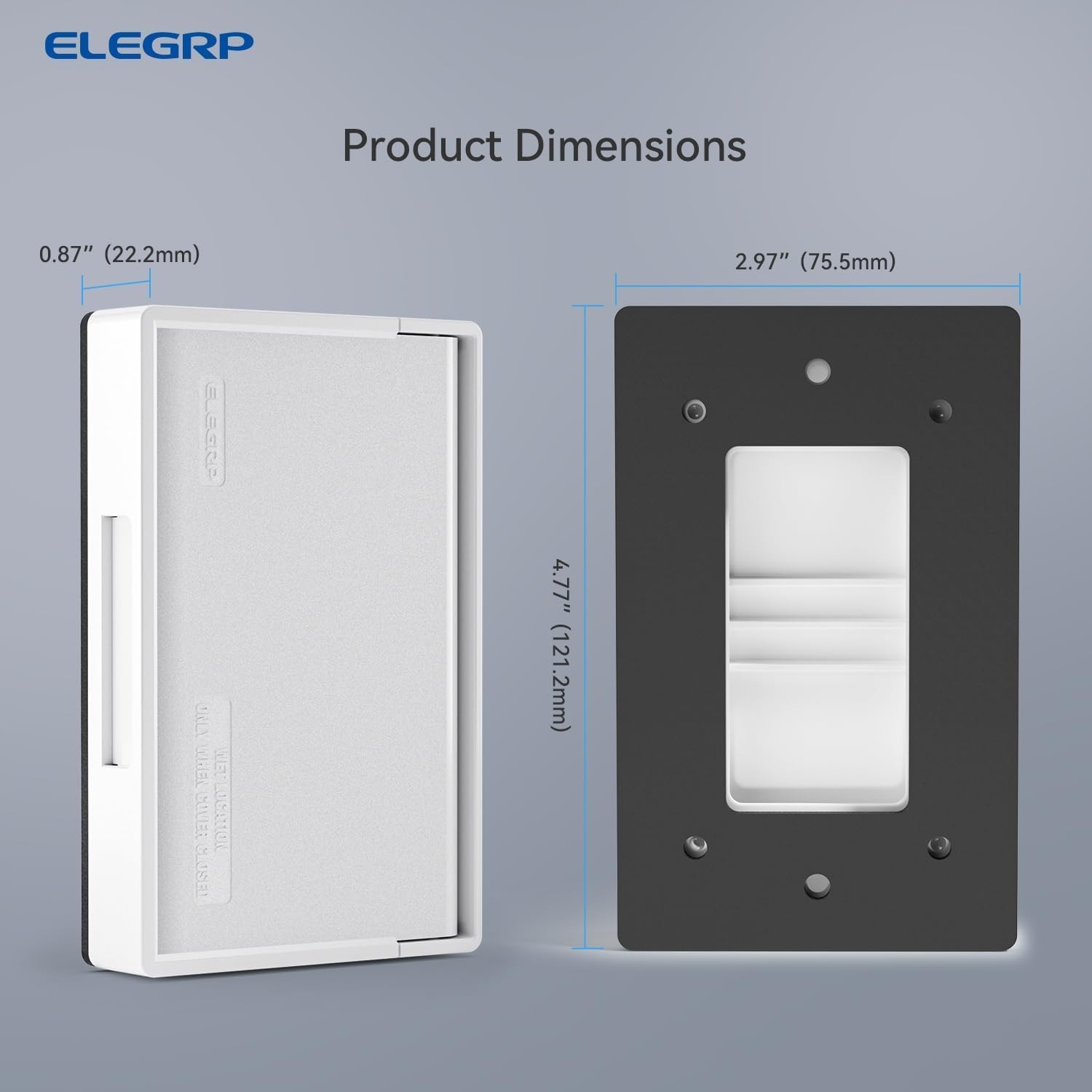 Horizontal Outdoor Cover for Decotative Receptacles, Weatherproof Wall Plate