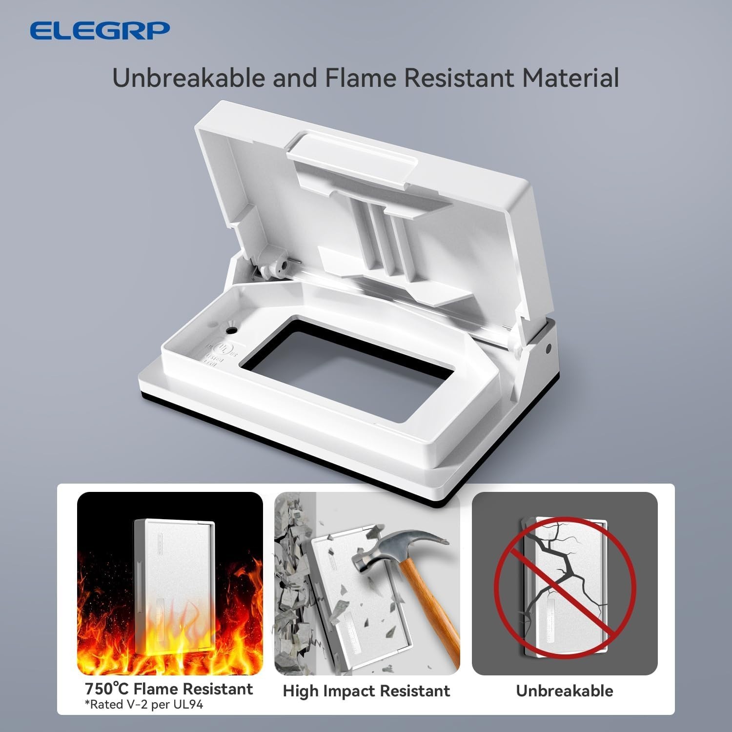 Horizontal Outdoor Cover for Decotative Receptacles, Weatherproof Wall Plate - Imagen 3