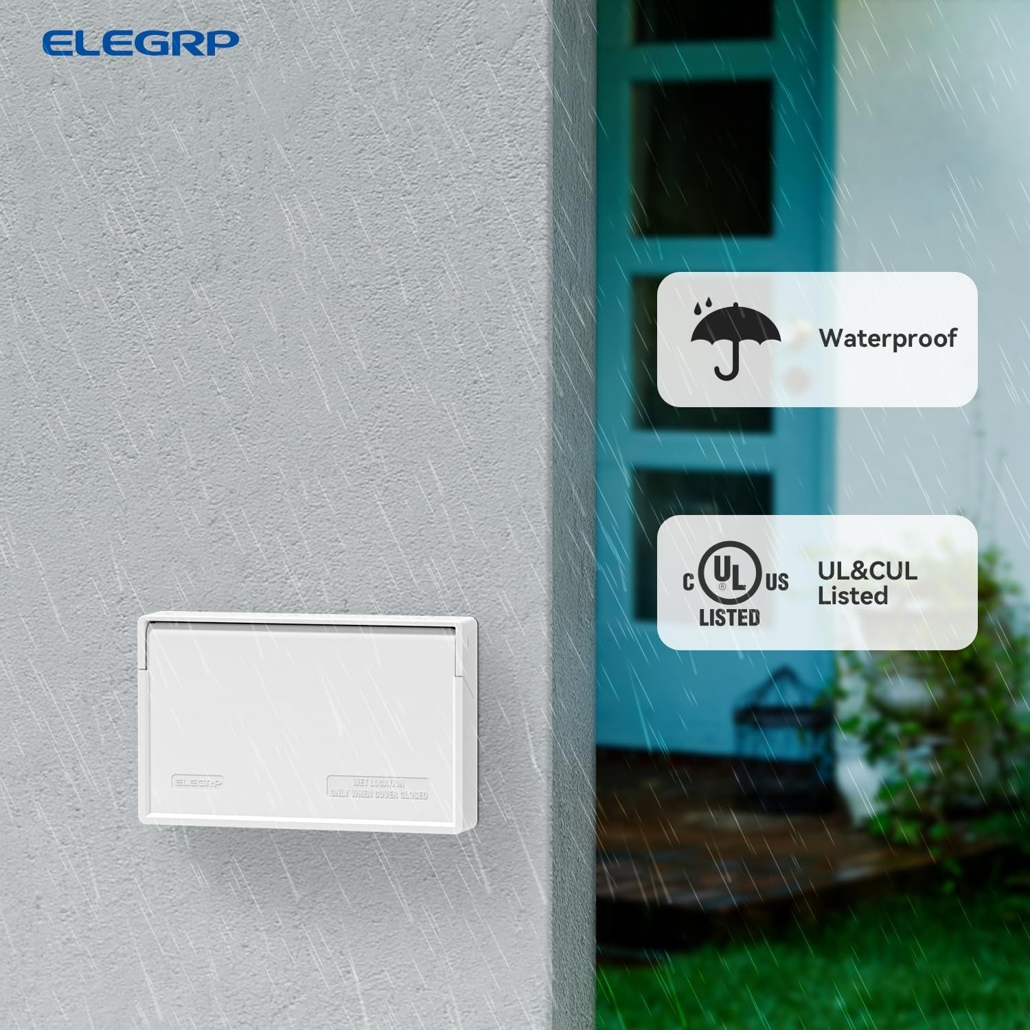 Horizontal Outdoor Cover for Decotative Receptacles, Weatherproof Wall Plate - Imagen 4