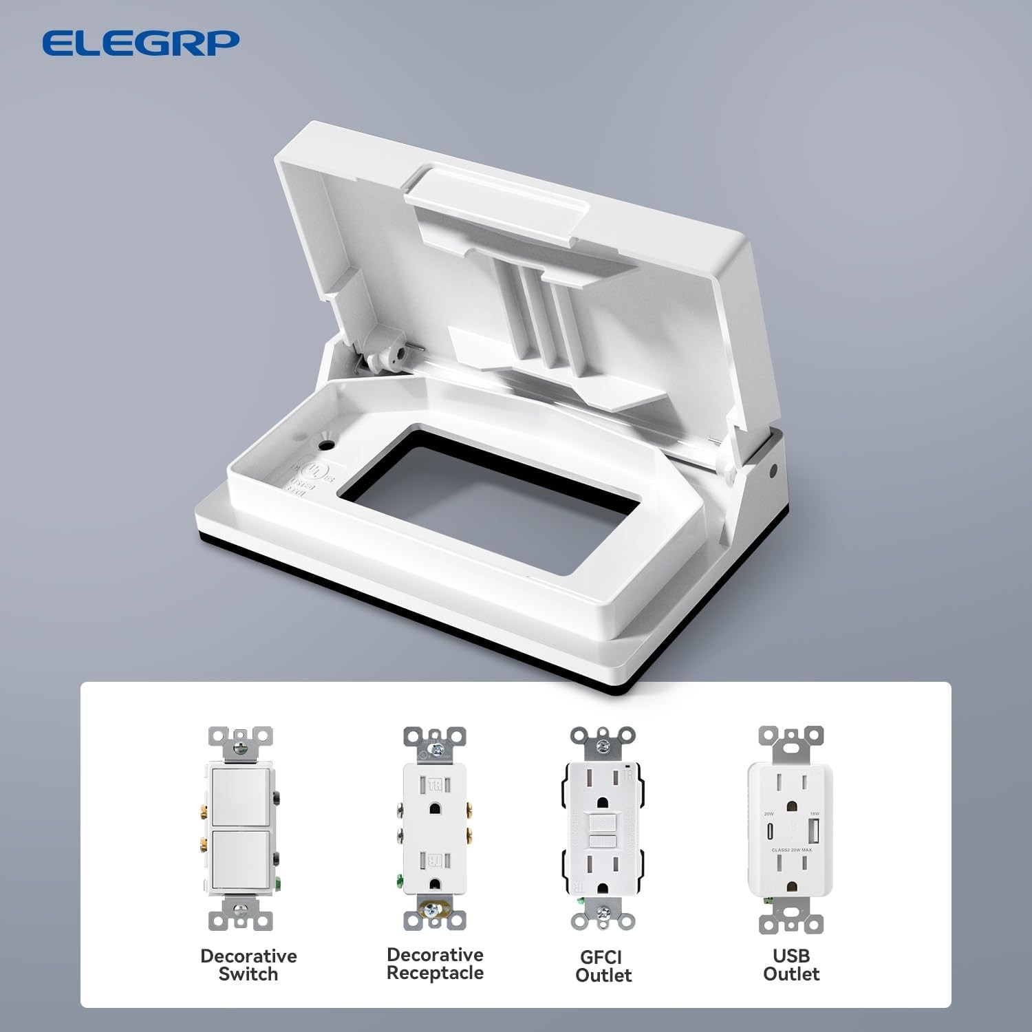 Horizontal Outdoor Cover for Decotative Receptacles, Weatherproof Wall Plate - Imagen 5