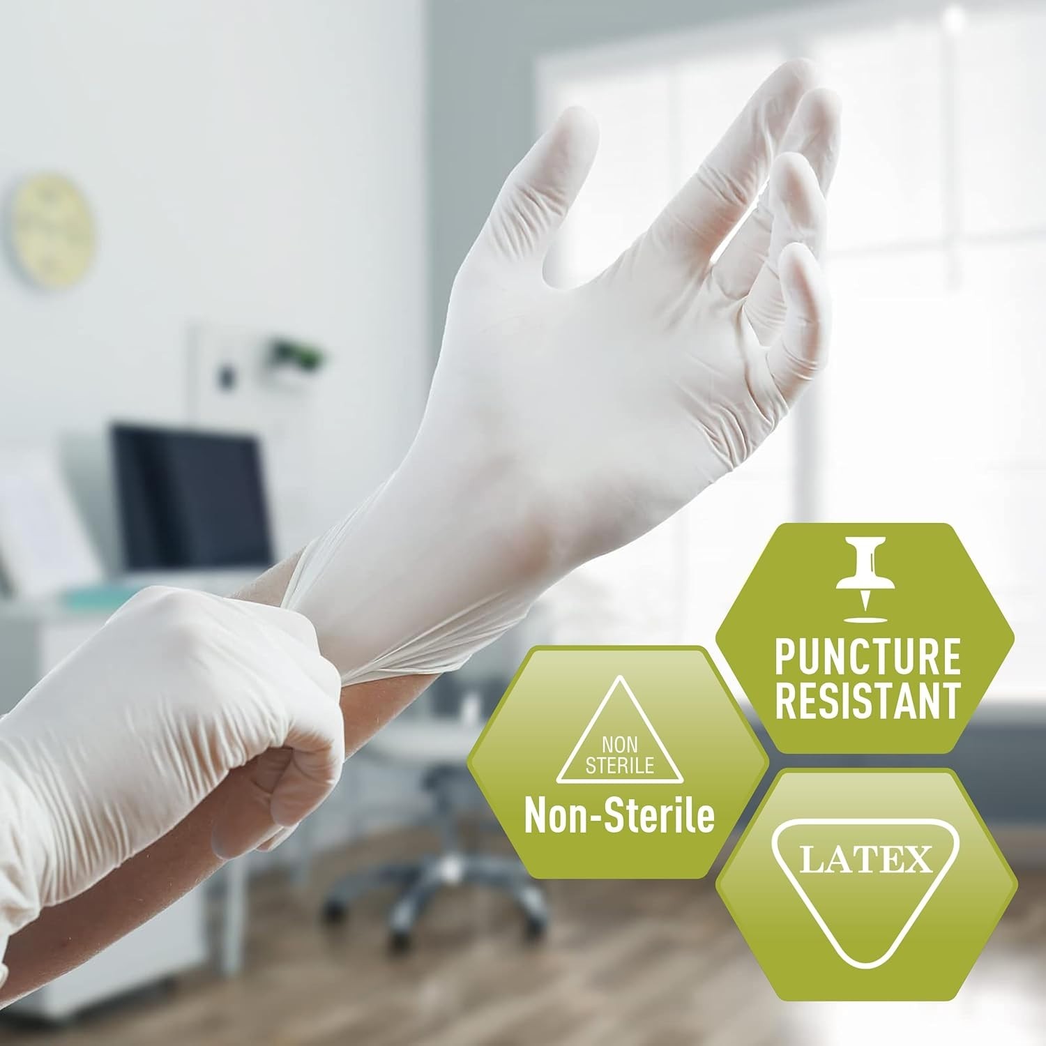 CURAD Comfort Latex Exam Gloves, Small, 100pcs - Imagen 8