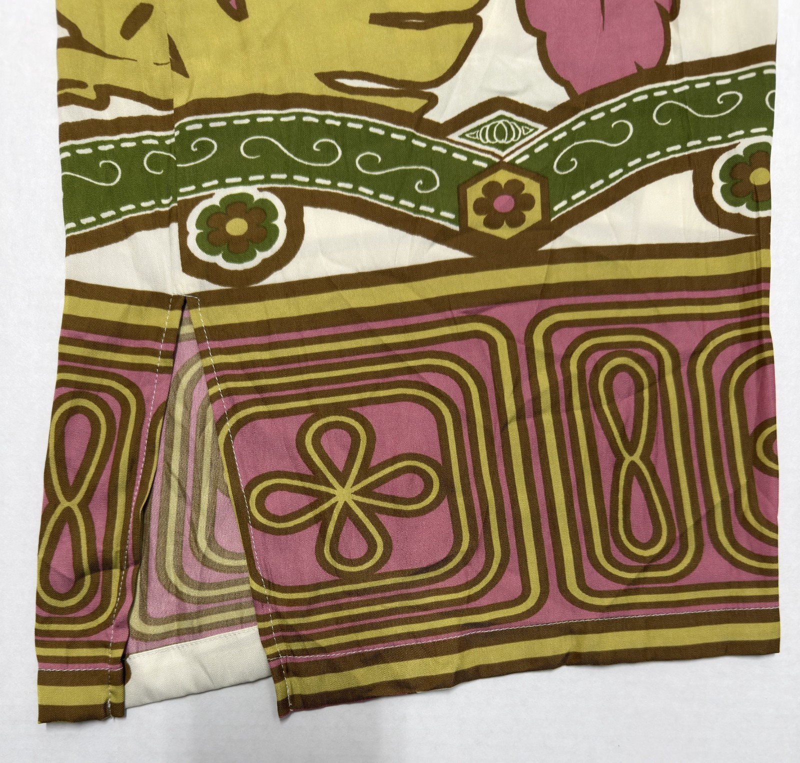 Rose & Olive Floral Sheer Wide Leg Pants Womens Size Small Green Drawstring