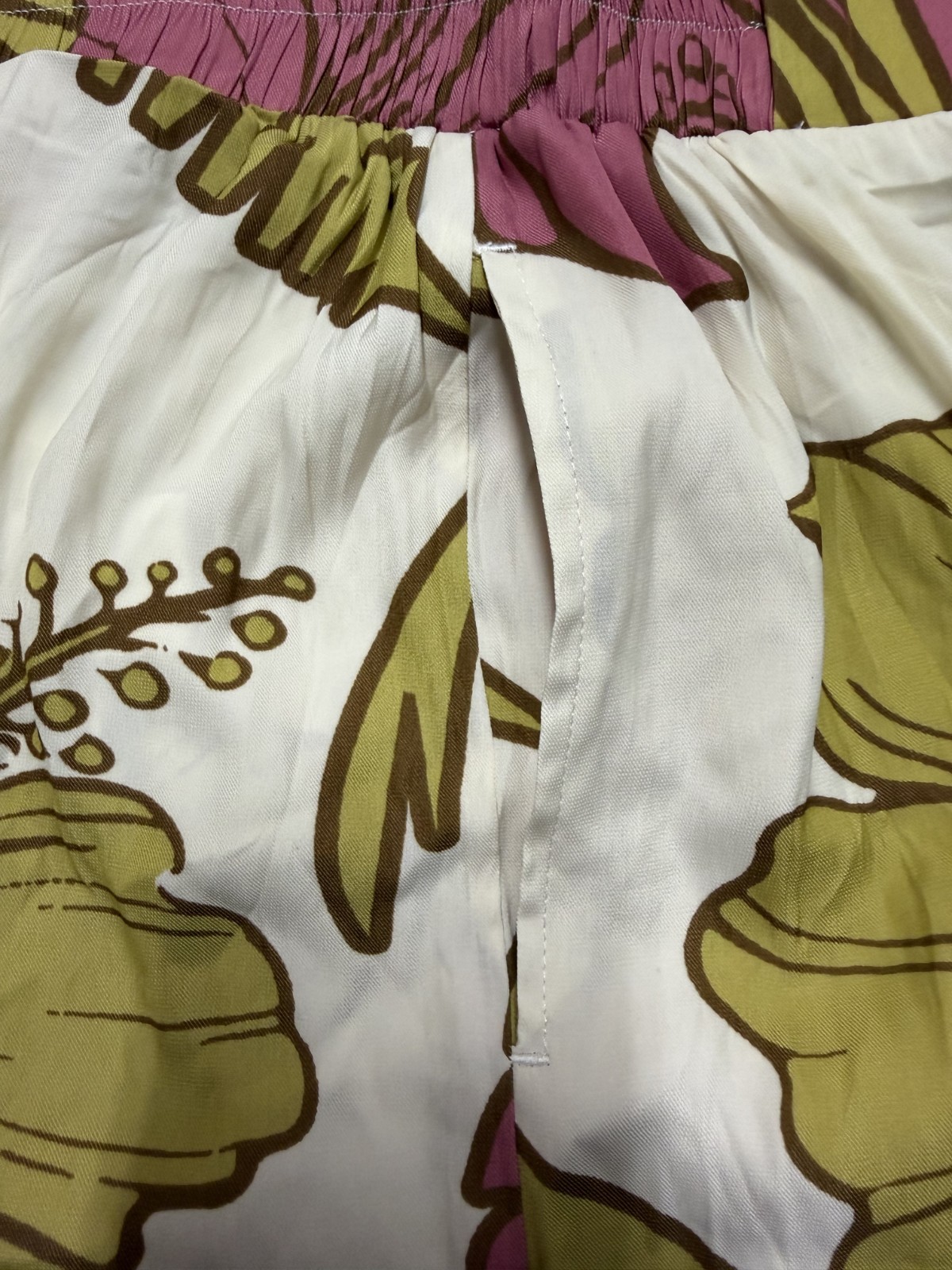 Rose & Olive Floral Sheer Wide Leg Pants Womens Size Small Green Drawstring - Imagen 5