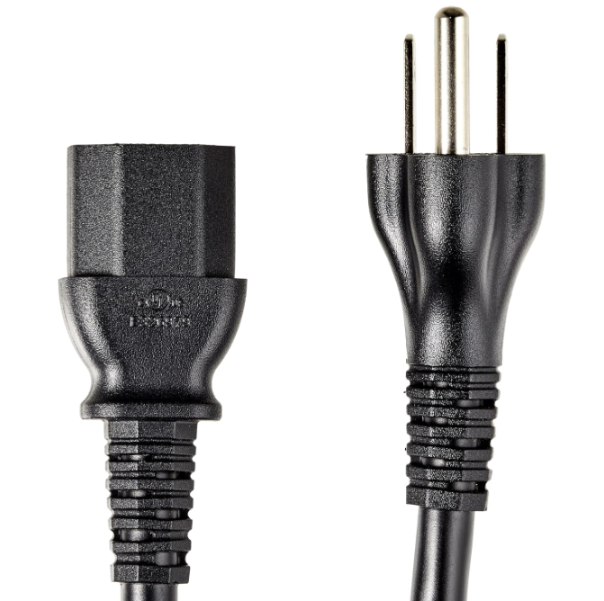 Power cord, 6ft, 10A, 125V, black, 3-prong, AC power cord for electronics - Imagen 4