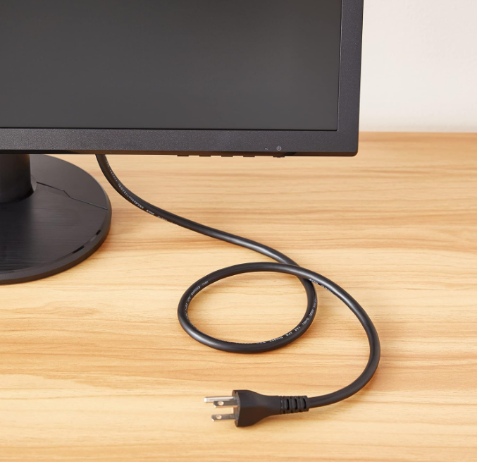 Power cord, 6ft, 10A, 125V, black, 3-prong, AC power cord for electronics - Imagen 5