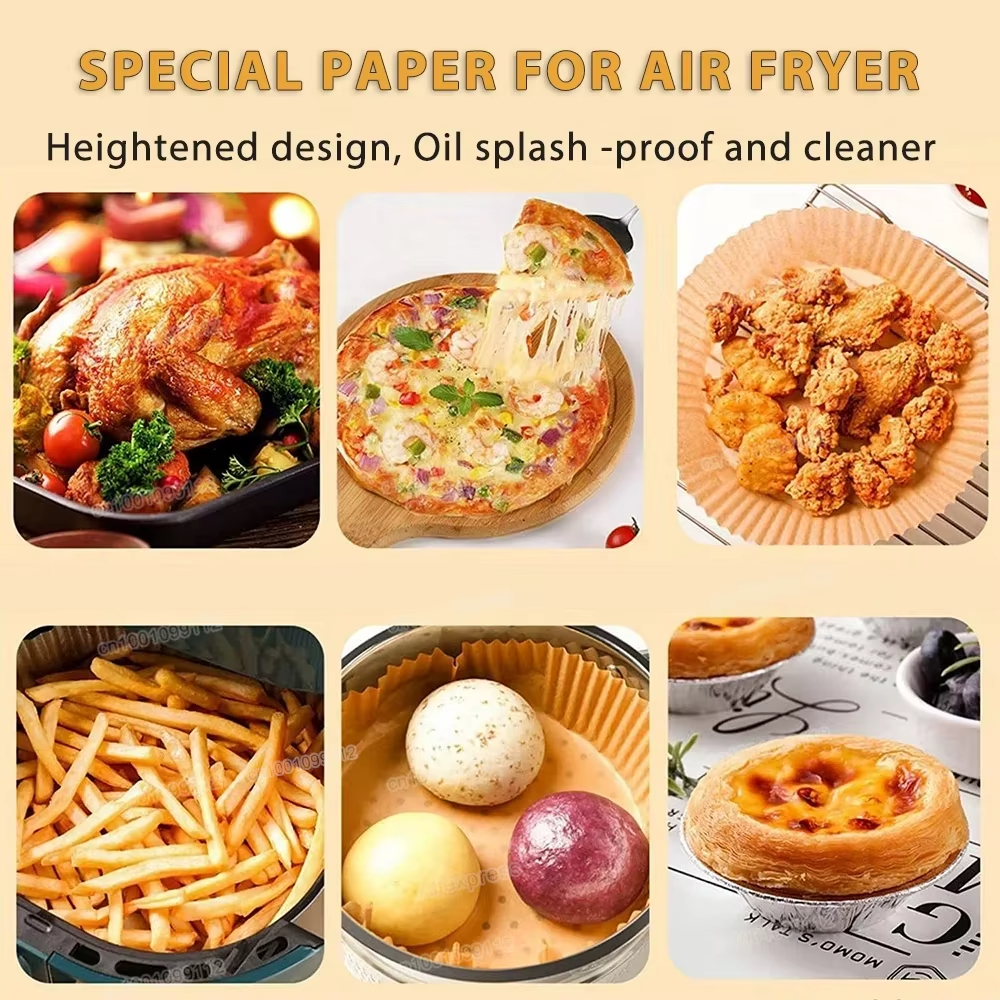 50Pcs Air Fryer Disposable Paper Non-Stick Airfryer Baking Papers Round