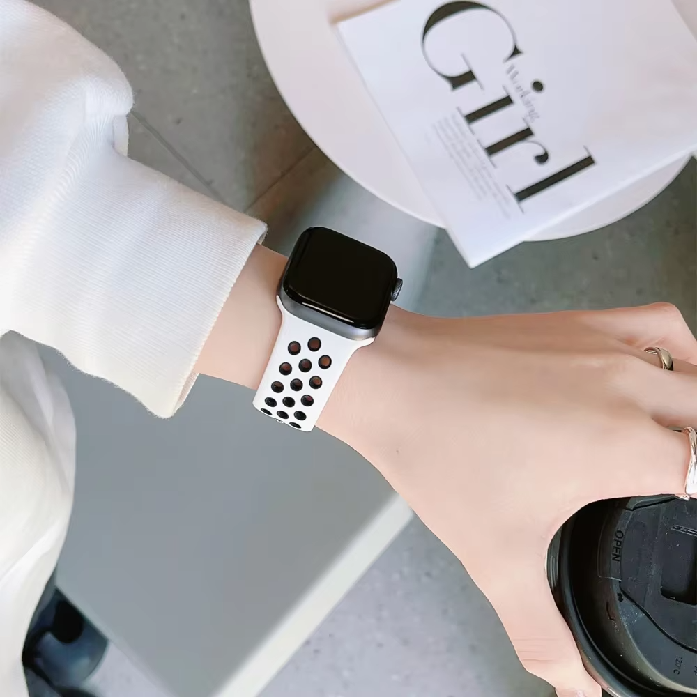 Silicone Band For Apple Watch Strap 44mm 45mm 40mm 41mm Sport Bracelet iWatch - Imagen 3