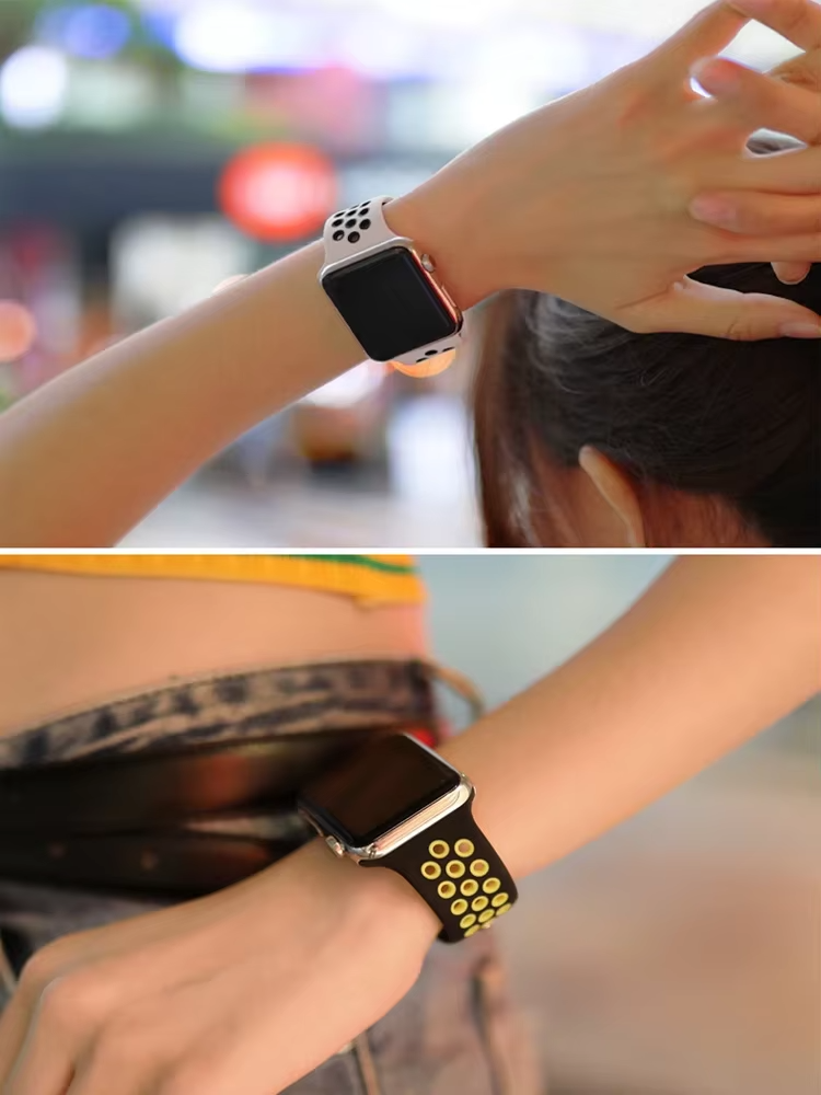 Silicone Band For Apple Watch Strap 44mm 45mm 40mm 41mm Sport Bracelet iWatch - Imagen 4