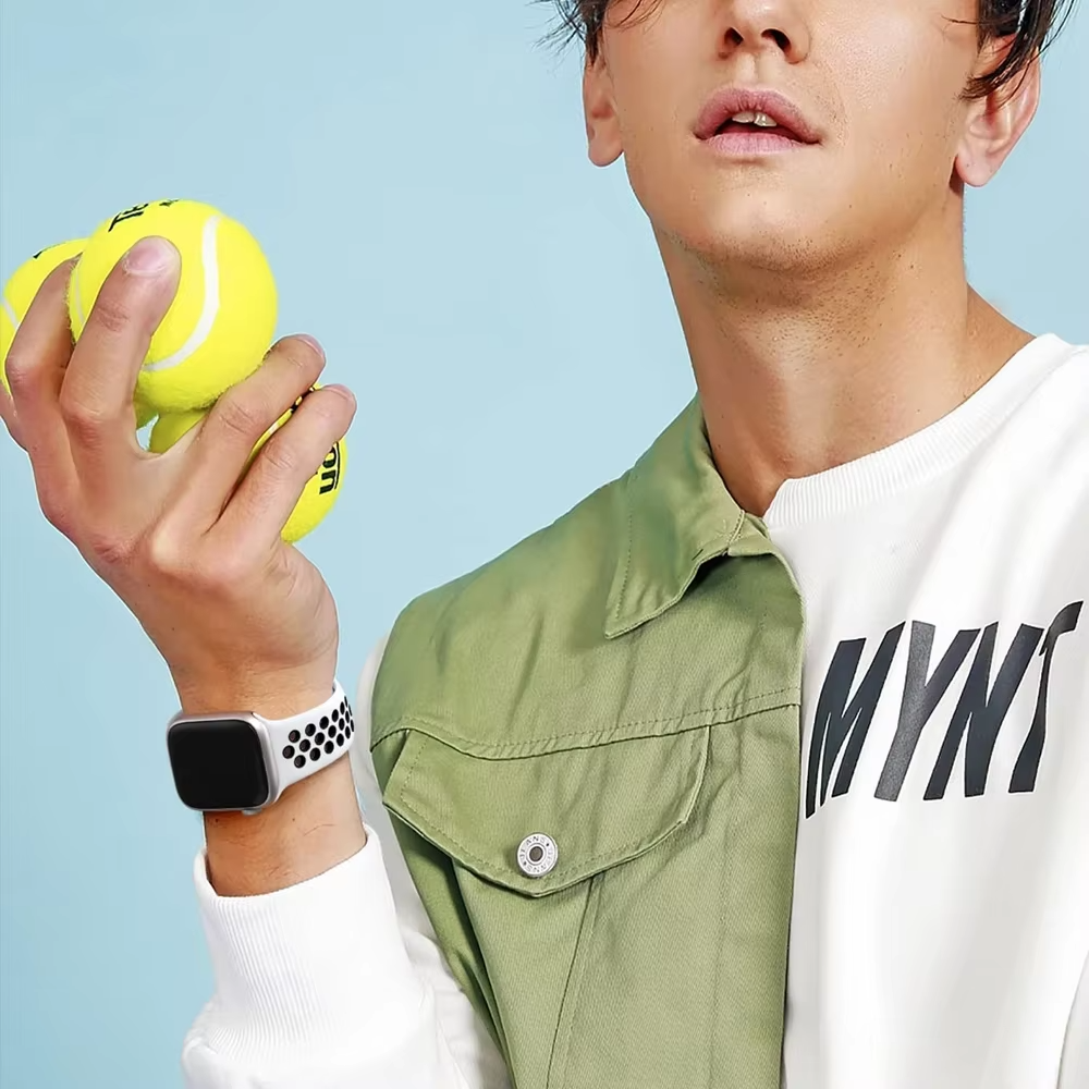 Silicone Band For Apple Watch Strap 44mm 45mm 40mm 41mm Sport Bracelet iWatch - Imagen 5