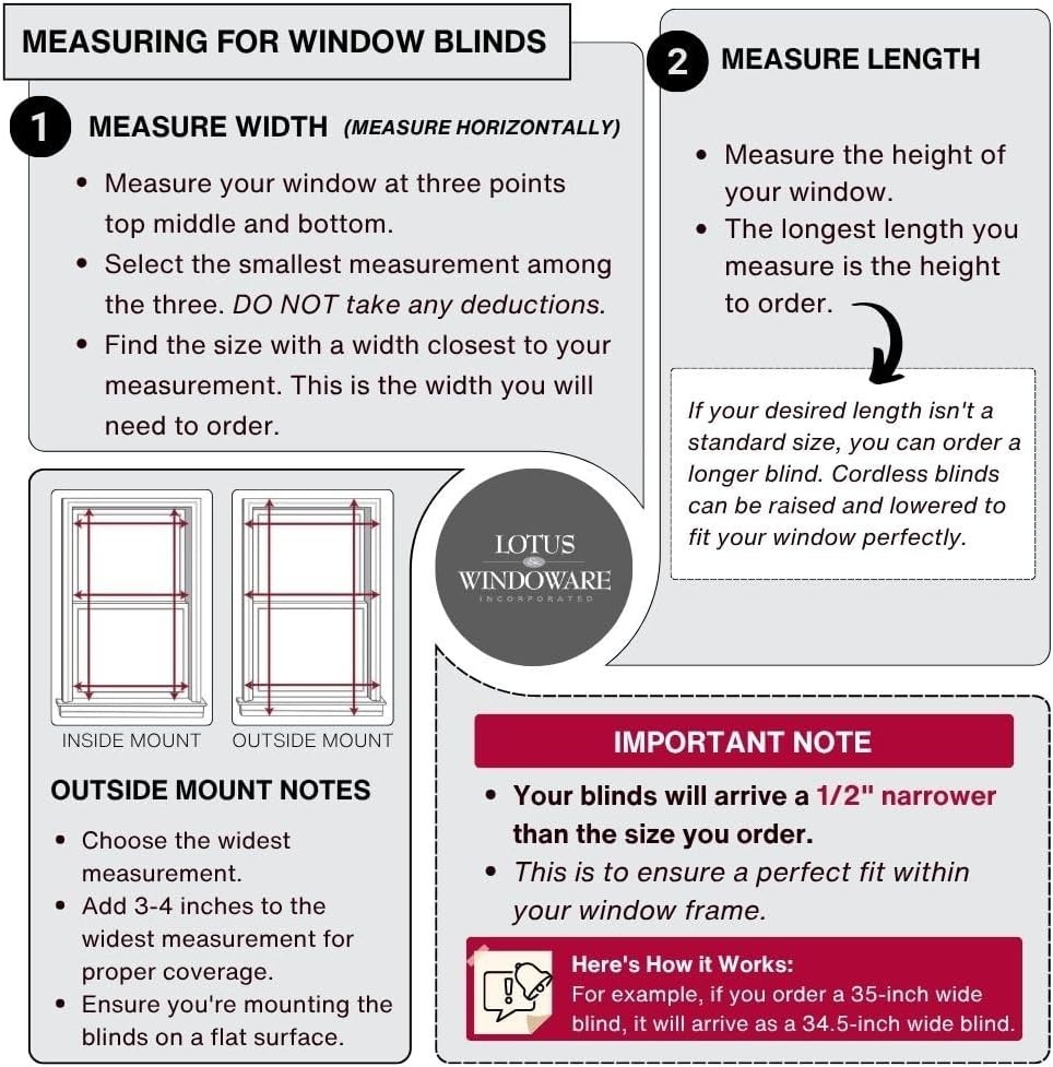 Cordless Faux Wood Blinds, 11"W x 72"L, Smooth, Snow White, 2" Horizontal Slats - Imagen 6