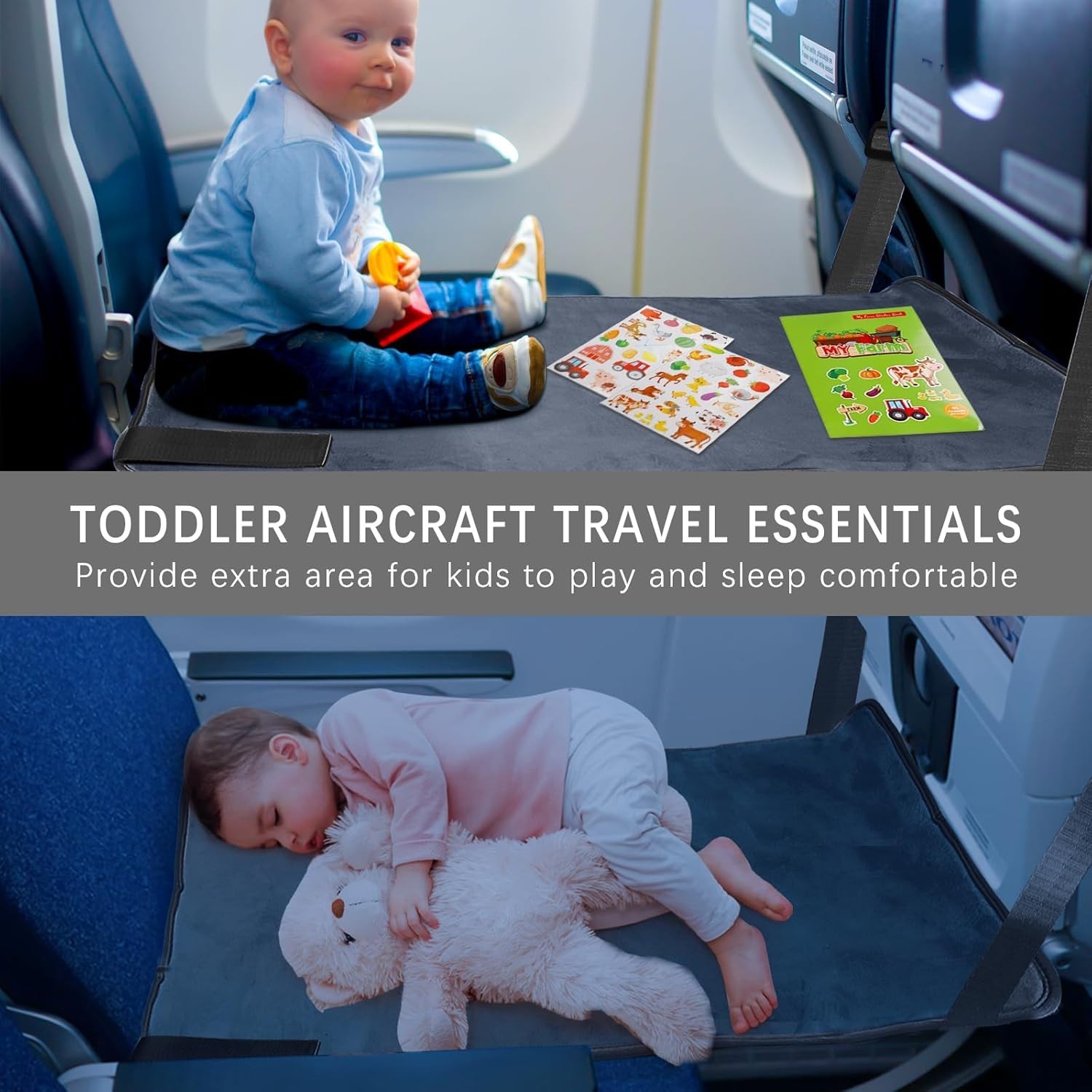 Airplane Bed for Toddlers, Essential Airplane Travel Items for Toddlers - Imagen 3