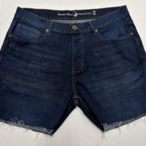 Beverly Hills Polo Club Mens Denim Jean Shorts Flat Front Size 36 Blue