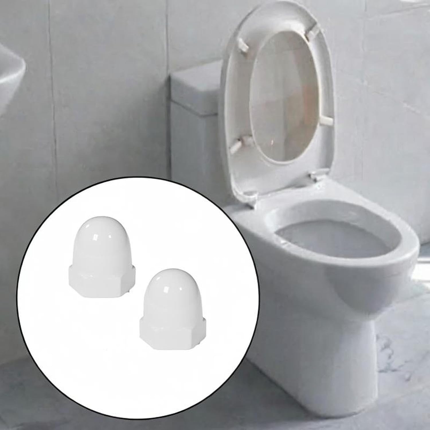 2 Pack White Ceramic Toilet Bolt Covers Elegant Bathroom Easy to Install