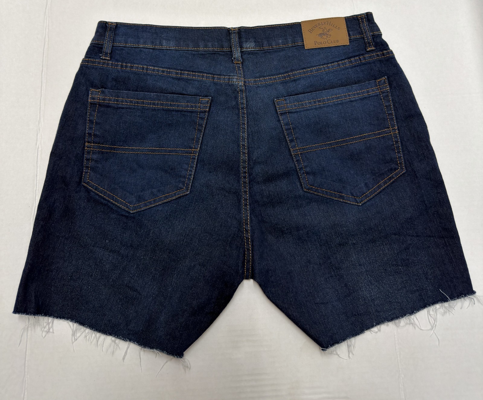 Beverly Hills Polo Club Mens Denim Jean Shorts Flat Front Size 36 Blue - Imagen 4