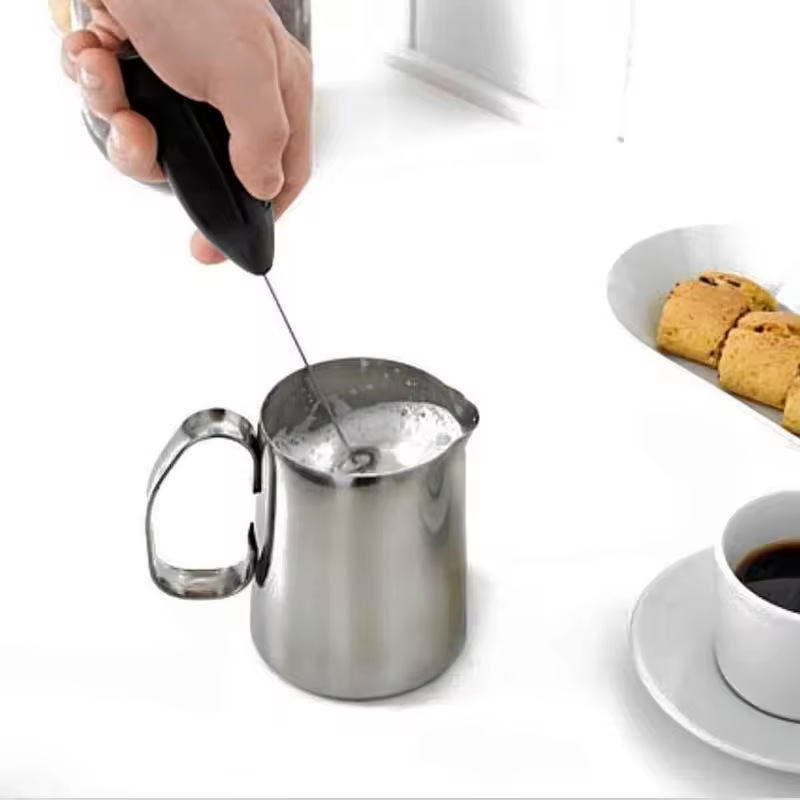 Electric Milk Frother, Stainless Steel Handheld Electric Mixer for Coffee - Imagen 5