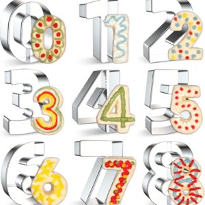 9PCS Number Cookie Cutters Set, Birthday Numbers 0-8(6 9PCS-Number)（3 inches）