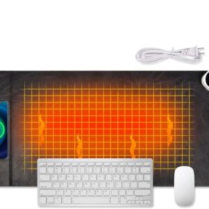 Heated Desk Mouse Pad Mat - Wireless Charging 15W Large Warm Mouse Pad. NEW!!!!