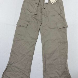 Indusry Love Tree Pants Womens ExtraSmall Gray Linen Blend Drawstring Wide Leg