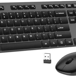 Wireless Keyboard and Mouse Combo, EDJO Silent Full Size Cordless USB Keyboard M