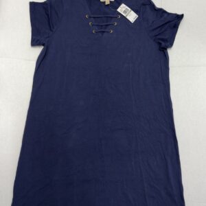 MICHAEL KORS Women's ShortSleeve Blue Tunic Dress with Crisscross Straps Size XL