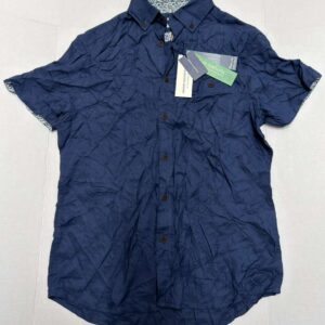Report Collection Men’s Short Sleeve Button-Up Shirt Blue Size S/P