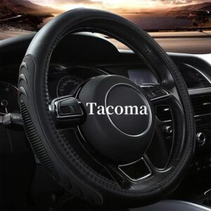Leather Steering Wheel Cover for Toyota Tacoma 4Runner Tundra, 15.5-16in