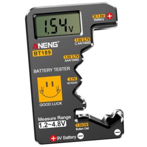 ANENG BT189 Battery Tester for AAA,AA,C,D,9V,F,6F22,1.5V/3V Button Batteries,LCD