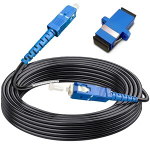 30ft (10 Meters) SC to SC Fiber Optic Patch Cable, Outdoor Armored Single Mod...